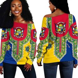 central african dashiki off shoulder sweater, african women off shoulder for women