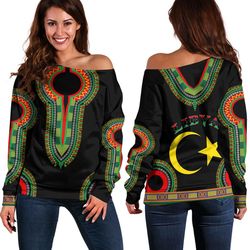 Libya Dashiki Off Shoulder Sweaters, African Women Off Shoulder For Women