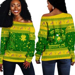 chi eta phi christmas off shoulder sweaters, african women off shoulder for women