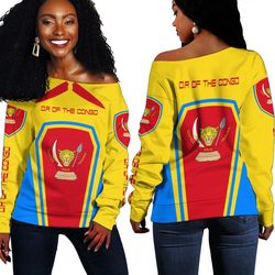 democratic republic of the congo women's off shoulder sweaters, african women off shoulder for women