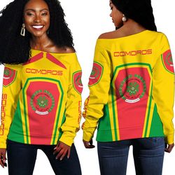 comoros women's off shoulder sweaters, african women off shoulder for women