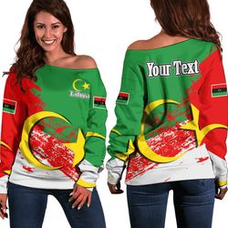 libya green version special women's off shoulder sweatshirt, african women off shoulder for women