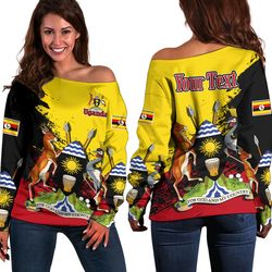 uganda yellow version special women's off shoulder sweatshirt, african women off shoulder for women