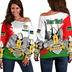 south sudan white version special women's off shoulder sweatshirt, african women off shoulder for women