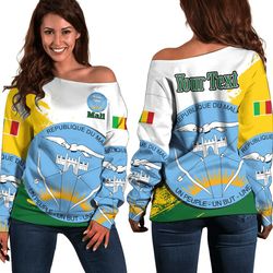 mali white version special women's off shoulder sweatshirt, african women off shoulder for women