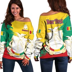 guinea yellow version special women's off shoulder sweatshirt, african women off shoulder for women