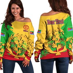 eritrea yellow version special women's off shoulder sweatshirt, african women off shoulder for women