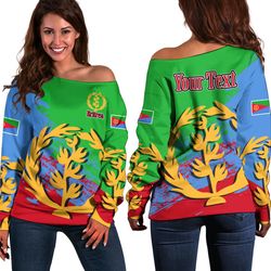 eritrea green version special women's off shoulder sweatshirt, african women off shoulder for women
