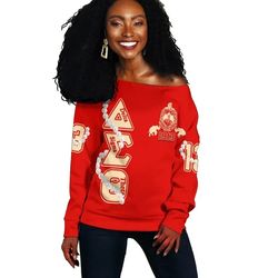 delta sigma theta pearl red offshoulder 03, african women off shoulder for women