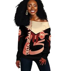 delta sigma theta cream women off shoulder drinking style 03, african women off shoulder for women