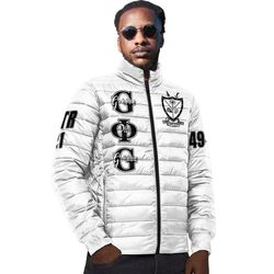custom groove phi groove white padded jackets 01, african padded jacket for men women