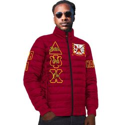 custom delta psi chi padded jackets, african padded jacket for men women