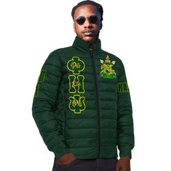 custom phi eta psi padded jackets, african padded jacket for men women
