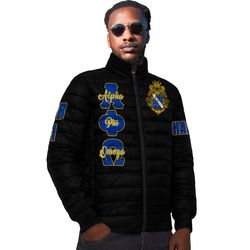 custom alpha phi omega padded jackets, african padded jacket for men women