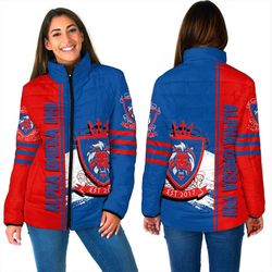 alpha omega phi women padded jacket, african padded jacket for men women
