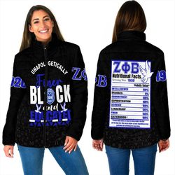 zeta phi beta women padded jacket, african padded jacket for men women