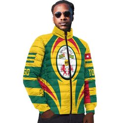 Togo Action Flag Padded Jacket, African Padded Jacket For Men Women