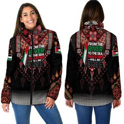 palestine will be free women padded jacket, african padded jacket for men women