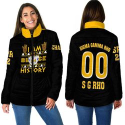sigma gamma rho black history women padded jacket 01, african padded jacket for men women