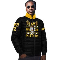 sigma gamma rho black history padded jacket 01, african padded jacket for men women