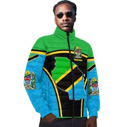 tanzania active flag padded jacket, african padded jacket for men women