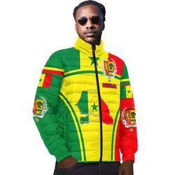 senegal active flag padded jacket, african padded jacket for men women