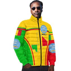 mali active flag padded jacket, african padded jacket for men women