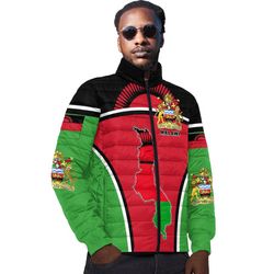 malawi active flag padded jacket, african padded jacket for men women