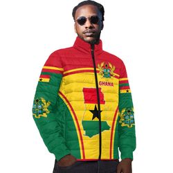 ghana active flag padded jacket, african padded jacket for men women