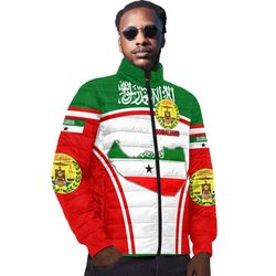 somaliand active flag padded jacket, african padded jacket for men women