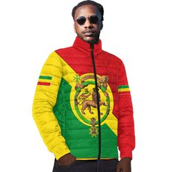 ethiopia lion haile selassie padded jacket, african padded jacket for men women