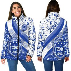 zeta phi beta special women padded jacket, african padded jacket for men women