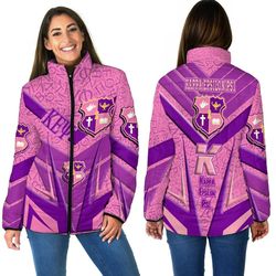 key fraternity sporty style women padded jacket, african padded jacket for men women