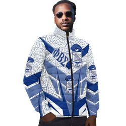 phi beta sigma sporty style padded jacket, african padded jacket for men women