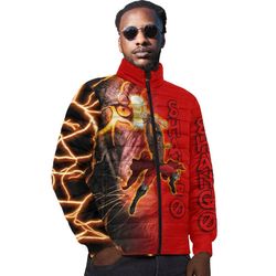 orisha shango lion padded jacket, african padded jacket for men women