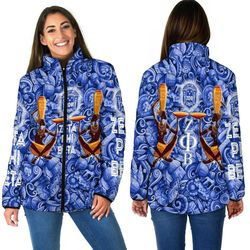 zeta phi beta style painting and pattern africa women padded jacket, african padded jacket for men women