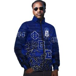 phi beta sigma sport style padded jacket, african padded jacket for men women