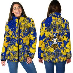 alpha phi omega sport style women padded jacket, african padded jacket for men women
