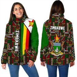 zimbabwe women's padded jacket kente pattern, african padded jacket for men women