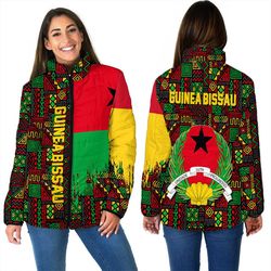 guinea bissau women's padded jacket kente pattern, african padded jacket for men women