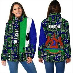 lesotho women's padded jacket kente pattern, african padded jacket for men women