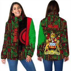 malawi women's padded jacket kente pattern, african padded jacket for men women