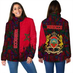 morocco women's padded jacket kente pattern, african padded jacket for men women