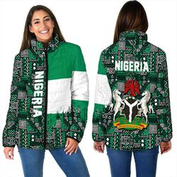 nigeria women's padded jacket kente pattern, african padded jacket for men women