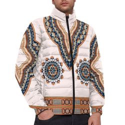 africa dashiki neck - padded jacket, african padded jacket for men women