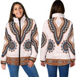 africa dashiki neck - women padded jacket, african padded jacket for men women