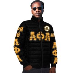 alpha phi alpha - midwestern region padded jacket, african padded jacket for men women