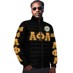 alpha phi alpha - iota rho lambda padded jacket, african padded jacket for men women