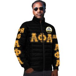 alpha phi alpha - pi psi lambda padded jacket, african padded jacket for men women