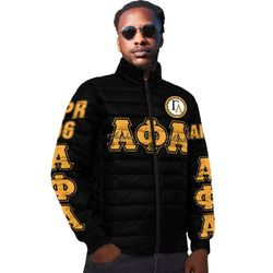 alpha phi alpha - gamma lambda padded jacket, african padded jacket for men women